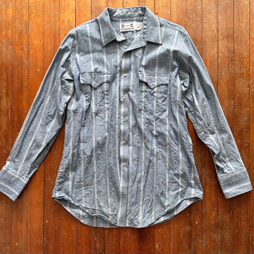 Vintage 1970s H Bar C California Ranchwear Western Shirt USA Made 16.5 x 34.